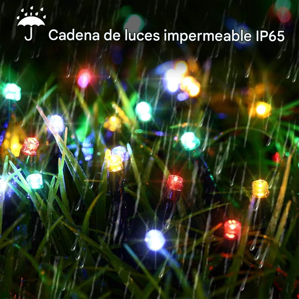 LUCES DE NAVIDAD CON PANEL SOLAR 20 METROS